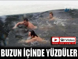 Buzlu suda yüzme mevsimi başladı 