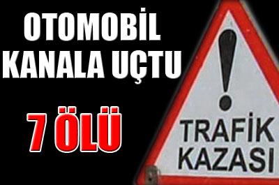 Otomobil kanala uçtu: 7 ölü 