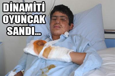 Dinamit elinde patladı 