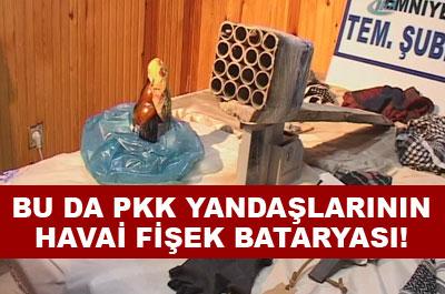 PKK yandaşlarının havai fişek bataryası 