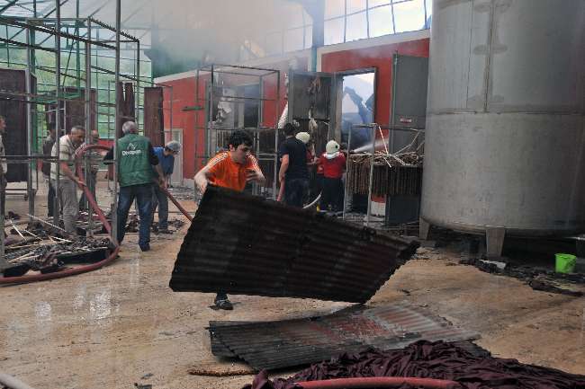 Gümüşhane’de fabrika yangını