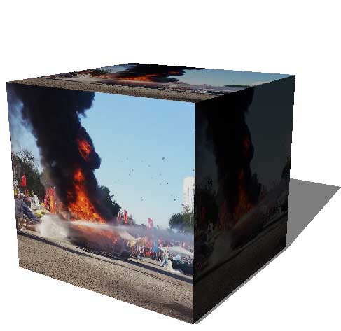 Göstericiler Yakıp, Yıktı