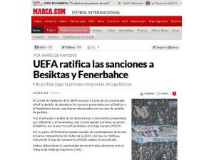 Uefa Cezaları Avrupa Manşetlerinde