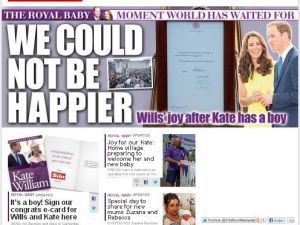 The Sun Gazetesi Kraliyet Bebeğinin Doğumunu Adını “the Son” Yaparak Kutladı