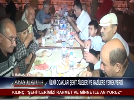Ülkü Ocakları Şehit Aileleri Ve Gazilere Yemek Verdi.