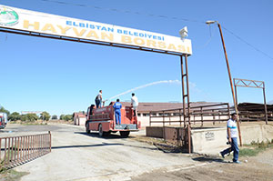 Elbistan Hayvan Borsası Dezenfekte Edildi