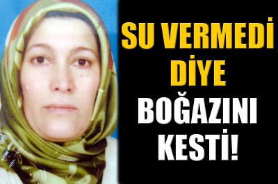 Kendisine su vermeyen eşinin boğazını kesti 