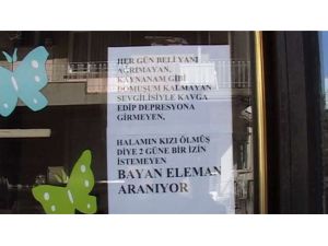 Böyle Eleman İlanı Görülmedi !