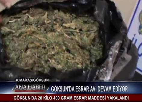Göksunda 20 Kilo 400 Gram Esrar Maddesi Yakalandı