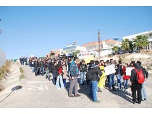 Üniversitelilerden Dolmuş Eylemi