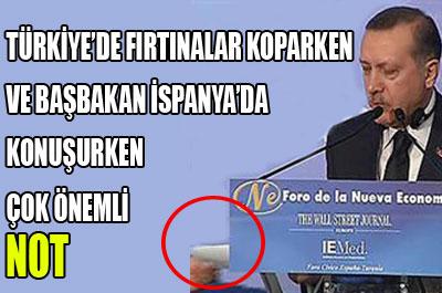 Türkiyede fırtına koparken Başbakana not 