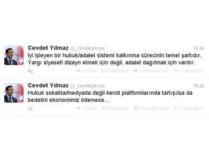 Bakan Yılmaz, Sosyal Paylaşım Sitesi Üzerinden Yargıya Gönderme Yaptı