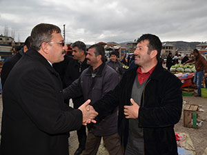 Aydın, Pazar Esnafını Ziyaret Etti