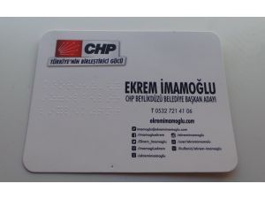 Chp’li İmamoğlu, Görme Engellilere Özel Kartvizit Bastırdı