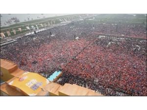 Ak Parti Mitingi Havadan Görüntülendi