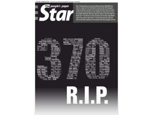 Gazeteler Siyaha Büründü