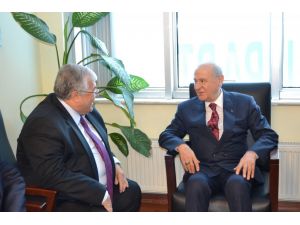 Mhp Lideri Bahçeli, Demokratik Sol Parti’yi Ziyaret Etti
