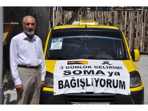 Duyarlı Taksici, 3 Günlük Gelirini Somaya Bağışladı