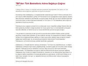 Federasyon’dan Bir Çağrı Daha