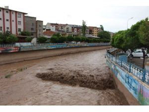 Kuraklık Nedeniyle Kuruyan Oltu Çayını Sel Suları Doldurdu