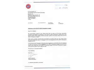 Beşiktaşa Şampiyonlar Ligine Katılım Daveti
