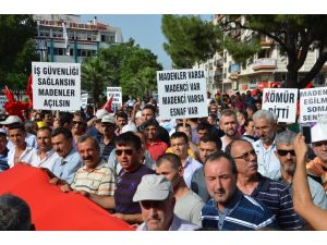 Soma’da Esnaftan Madencilere Destek Yürüyüşü