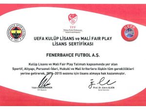 Fenerbahçe, Uefa Lisansı Almaya Hak Kazandı