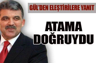 Gülden atama eleştirilerine yanıt 