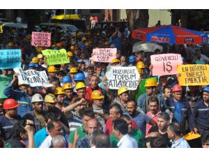 Maden İşçileri Valilik Önüne Yürüdü