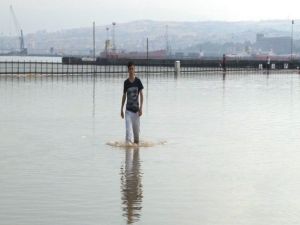 Tekirdağda Sahil Dolgu Alanı Sular Altında Kaldı