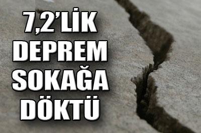 7,2lik deprem, ülkeyi sokağa döktü 