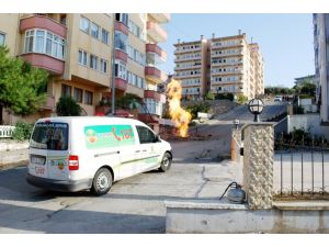 Bursada Doğalgaz Borusundan Alevler Yükseldi