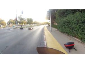 Motosikletli Şahıs Havaya Uçtu