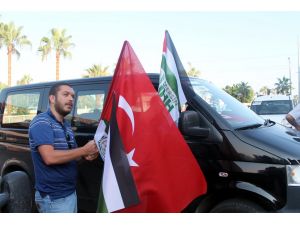 İsraili Araç Konvoyu İle Protesto Ettiler