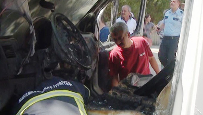 Kahramanmaraşta Öğrenci Servisi Yandı  