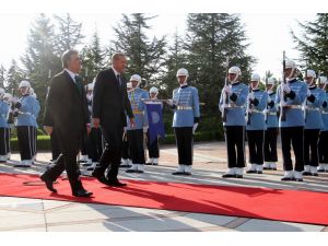 Cumhurbaşkanı Erdoğan Çankaya Köşkünde Resmi Törenle Karşılandı