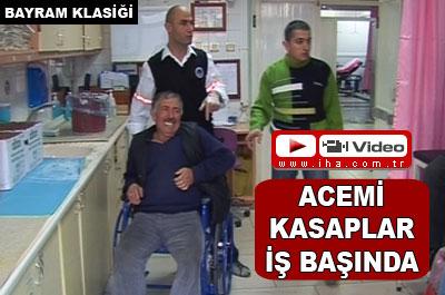 Acemi kasaplar hastanelik oldu