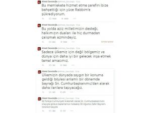 Davutoğlu Hedeflerini Twitter’dan Paylaştı