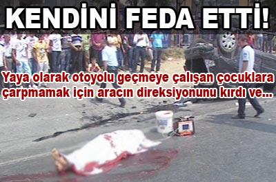 Çocuklar için kendini feda etti