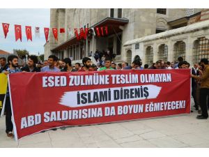 Fatih Camisinde Abdnin Hava Saldırısı Protesto Edildi