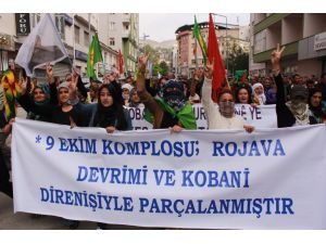 Hakkari’de Kobani’ye Destek Yürüyüşü