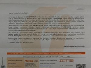 Maliyeden Mektup Var