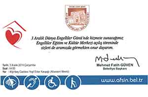 Afşin Belediyesi Engelliler Eğitim ve Kültür Merkezi Açılıyor...