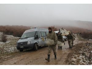 Düşen Uçağın Enkazı Kaldırıldı