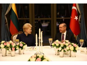 Cumhurbaşkanlığı Sarayında Litvanya Cumhurbaşkanı Grybauskaite Onuruna Akşam Yemeği Verildi