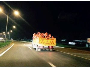 Kamyonet Kasasında Tehlikeli Yolculuk