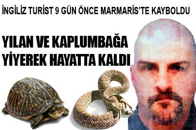 Yılan ve kaplumbağa yiyerek hayatta kaldı 