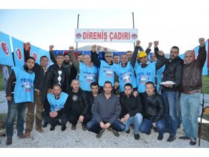 Somada Santral İşçileri Eylem Çadırı Kurdu