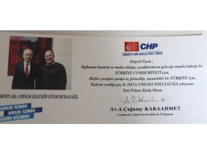 Chp’li Karaahmet, İstifa Ettiği İl Başkanlığı Sıfatıyla Yeni Yıl Tebrik Kartı Gönderdi