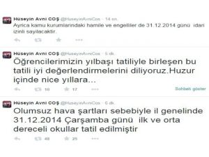 Validen ’’Tatil’’ Tweeti